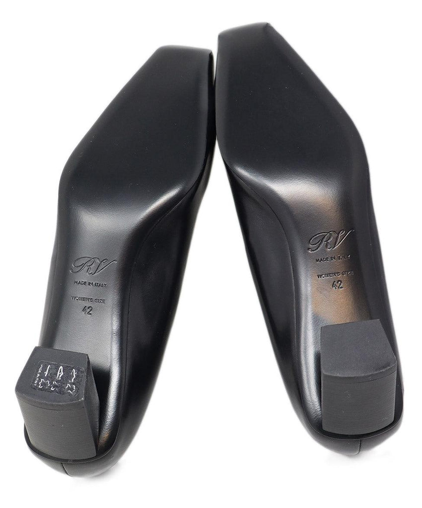 Roger Vivier Black Leather & Silver Buckle Heels sz 12 - Michael's Consignment NYC