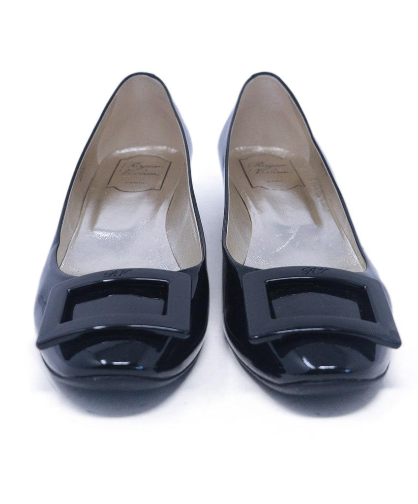 Roger Vivier Black Patent Leather Buckle Heels sz 10 - Michael's Consignment NYC