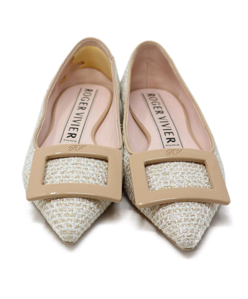 Roger Vivier Neutral Tweed Flats sz 5 - Michael's Consignment NYC