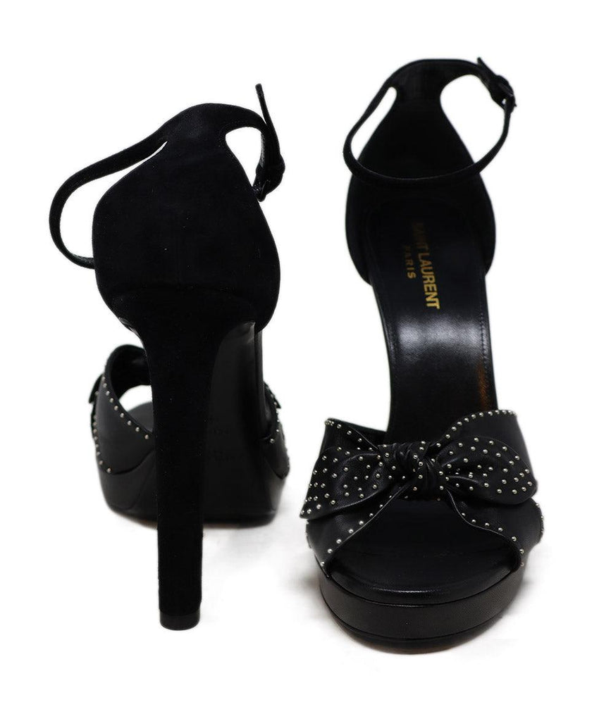Saint Laurent Black Leather & Suede Stud Heels sz 11 - Michael's Consignment NYC