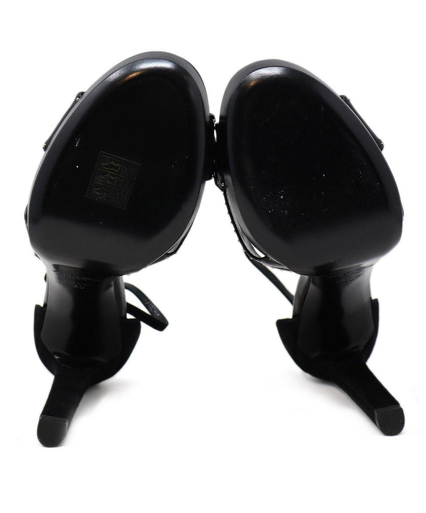 Saint Laurent Black Leather & Suede Stud Heels sz 11 - Michael's Consignment NYC