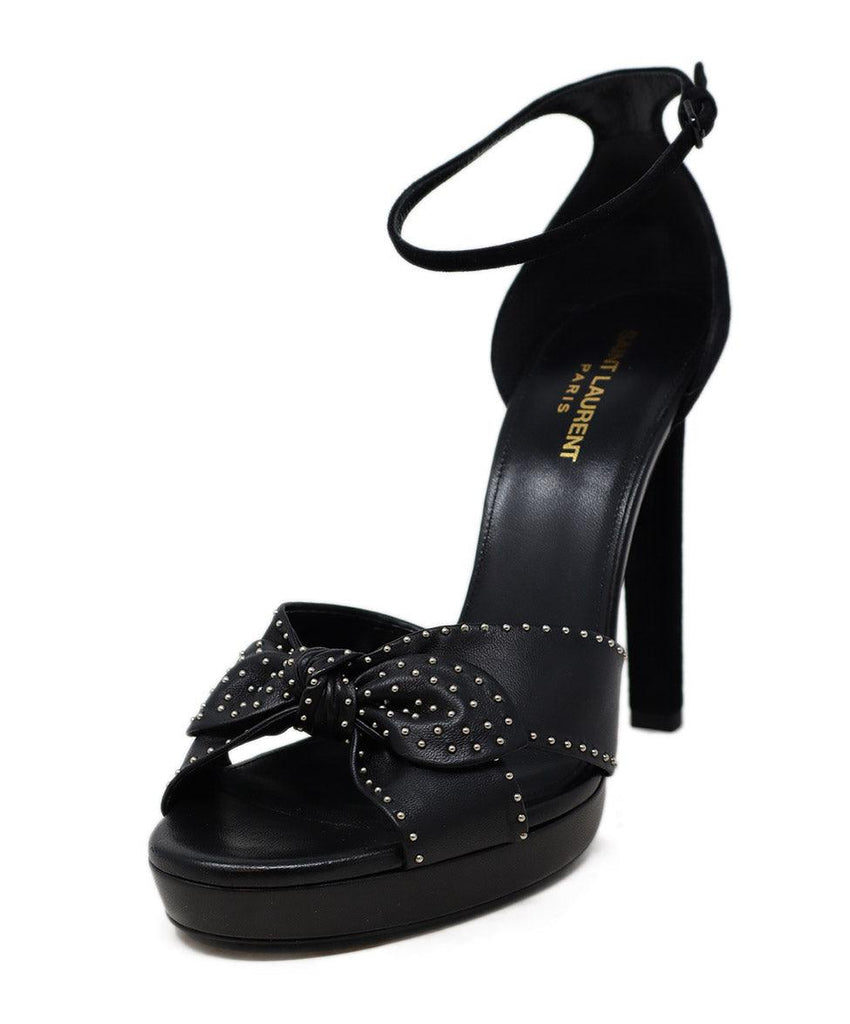 Saint Laurent Black Leather & Suede Stud Heels sz 11 - Michael's Consignment NYC