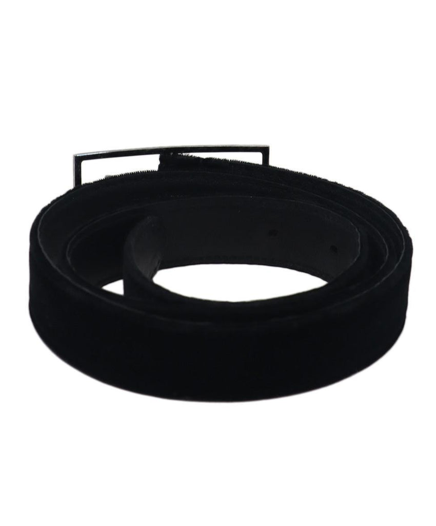Saint Laurent Black Velvet Belt - Michael's Consignment NYC