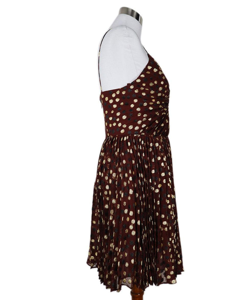 Saint Laurent Burgundy & Gold Lurex Dress sz 4 - Michael's Consignment NYC