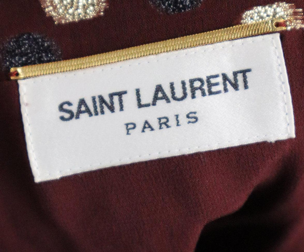 Saint Laurent Burgundy & Gold Lurex Dress sz 4 - Michael's Consignment NYC