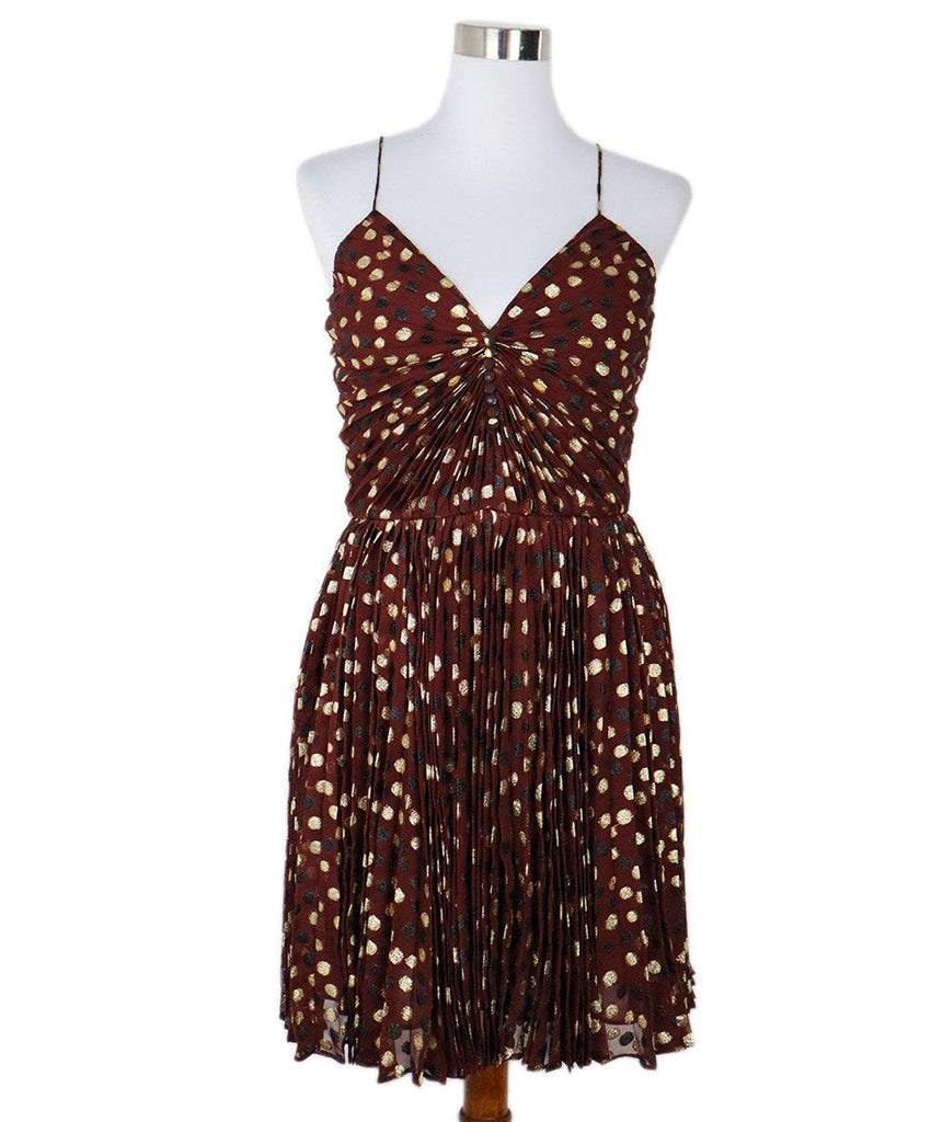 Saint Laurent Burgundy & Gold Lurex Dress sz 4 - Michael's Consignment NYC