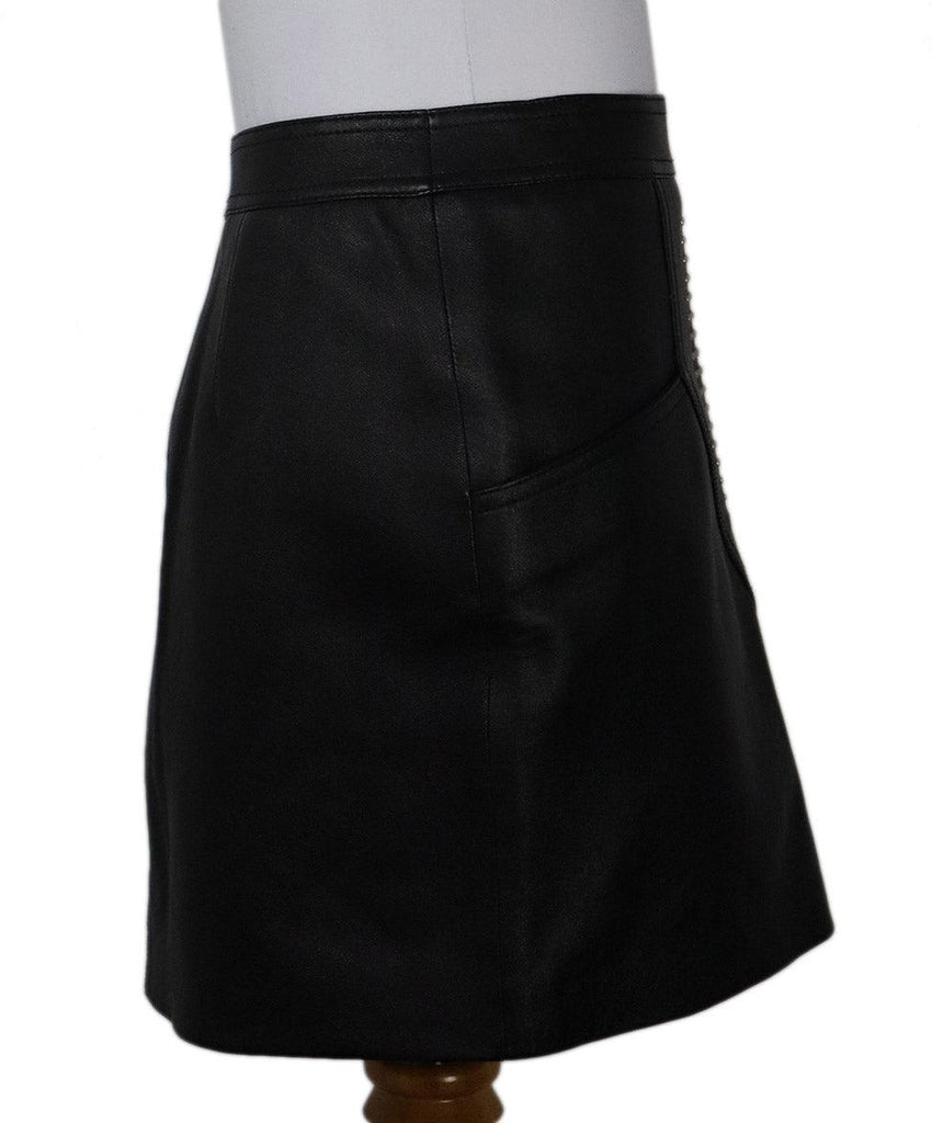 Saint Laurent Studded Black Leather Mini Skirt sz 4 - Michael's Consignment NYC