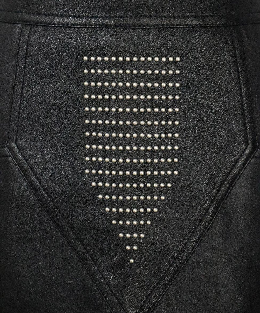 Saint Laurent Studded Black Leather Mini Skirt sz 4 - Michael's Consignment NYC