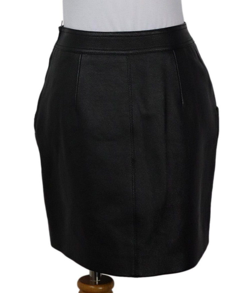 Saint Laurent Studded Black Leather Mini Skirt sz 4 - Michael's Consignment NYC