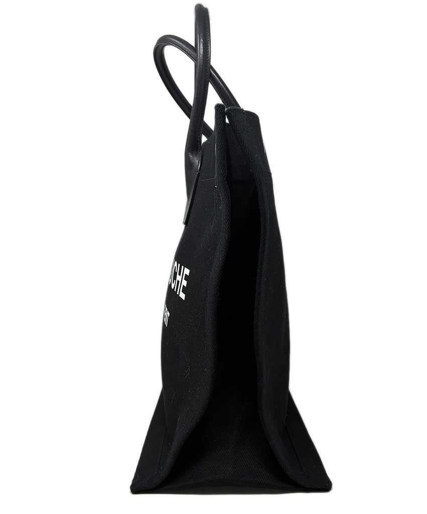 Saint Laurent Black Canvas Totebag W/ Leather Straps l Michael's