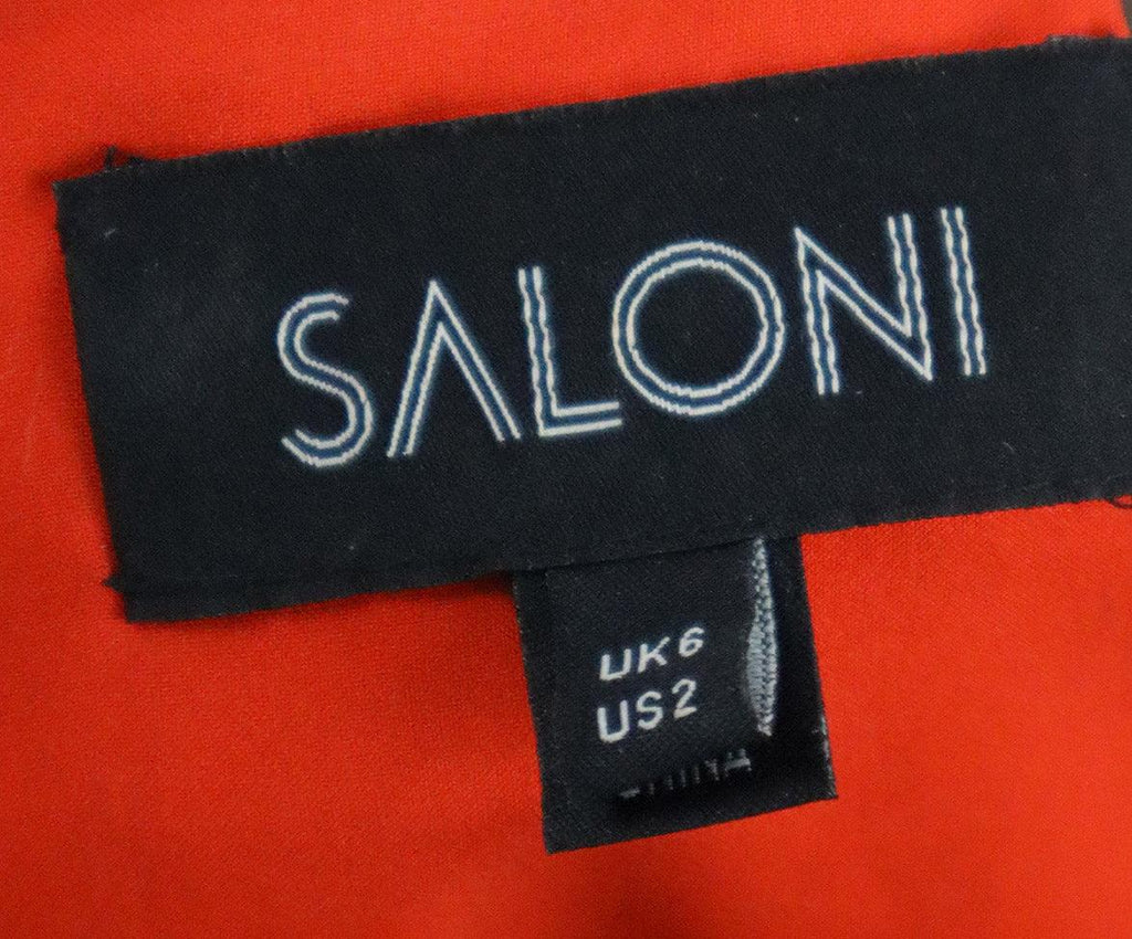 Saloni Long Red Floral Print Silk Dress sz 6 - Michael's Consignment NYC