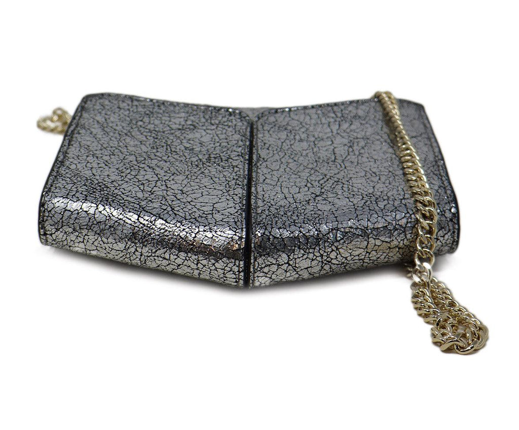 Sandro Silver Distressed Leather Crossbody - Michael's Consignment NYC