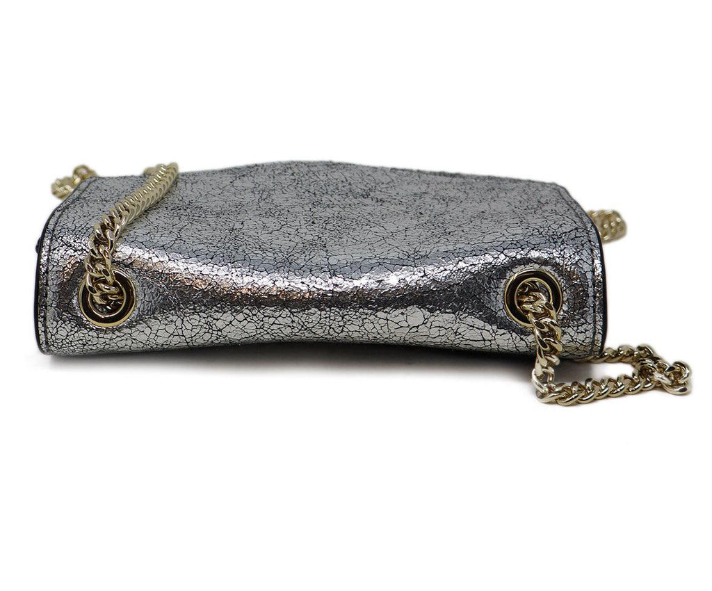 Sandro Silver Distressed Leather Crossbody - Michael's Consignment NYC