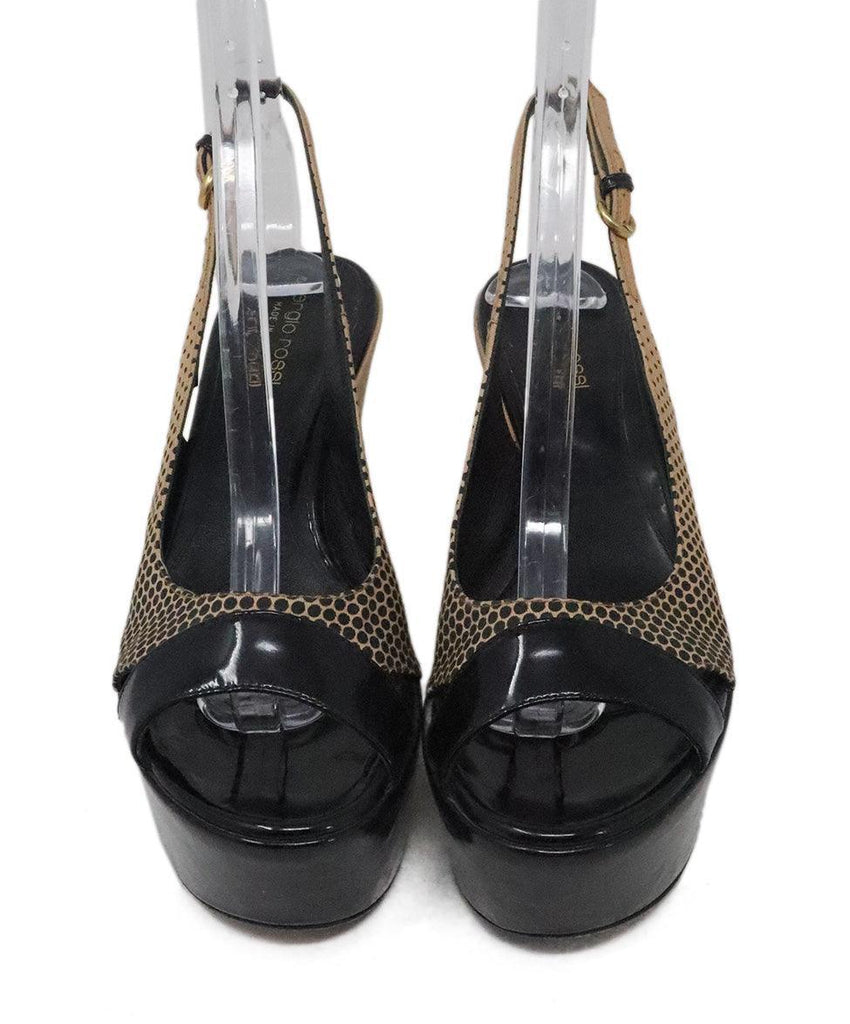 Sergio Rossi Black & Tan Print Platforms sz 7.5 - Michael's Consignment NYC