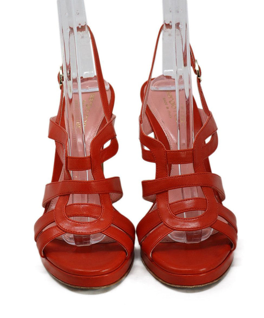 Sergio Rossi Red Leather Platform Heels sz 7 - Michael's Consignment NYC