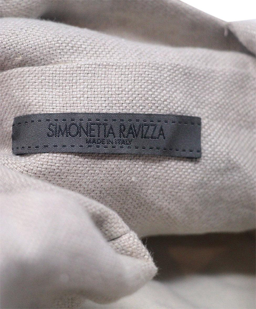 Simonetta Ravizza Beige Canvas & Blue Fur Tote - Michael's Consignment NYC