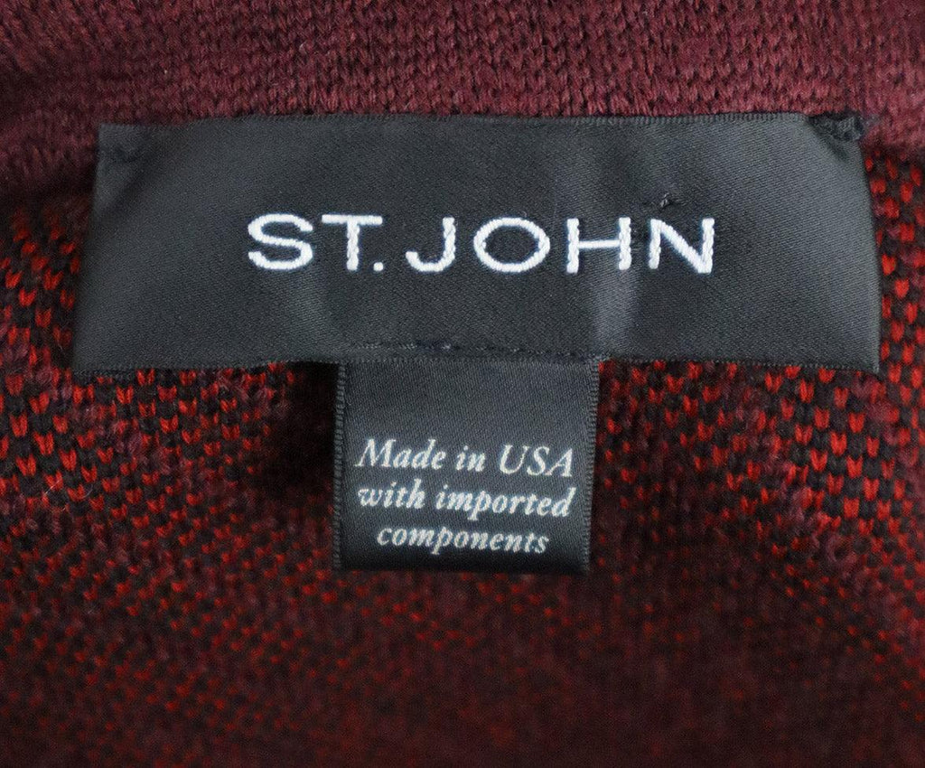 St. John Burgundy & Pink Wool Coat sz 6 - Michael's Consignment NYC