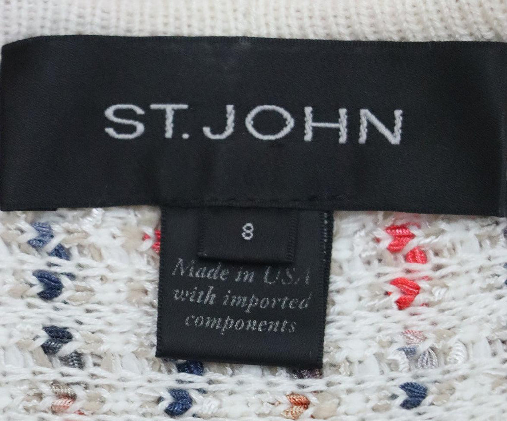 St. John Red & White Woven Jacket sz 8 - Michael's Consignment NYC