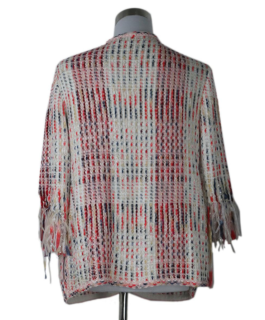 St. John Red & White Woven Jacket sz 8 - Michael's Consignment NYC