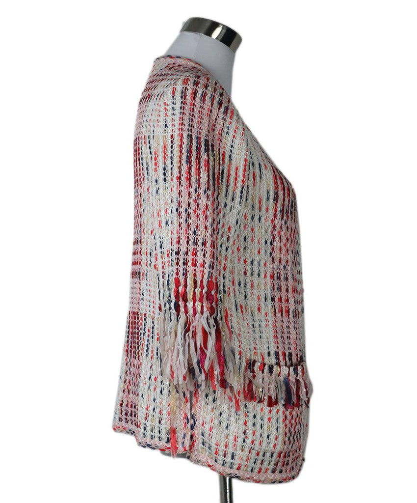 St. John Red & White Woven Jacket sz 8 - Michael's Consignment NYC