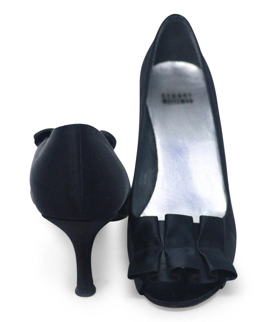 Stuart Weitzman Black Satin Ruffle Heels sz 8.5 - Michael's Consignment NYC