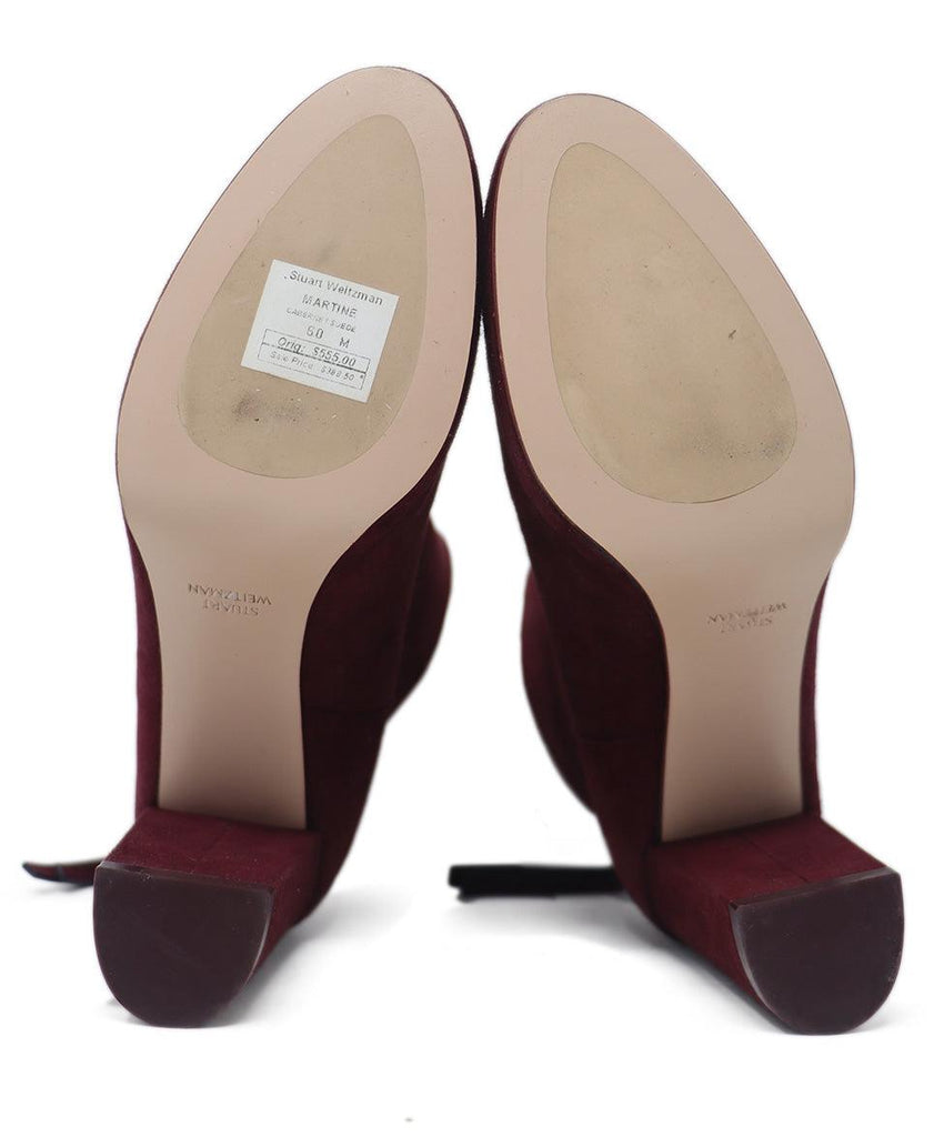 Stuart Weitzman Burgundy Suede Booties sz 6 - Michael's Consignment NYC