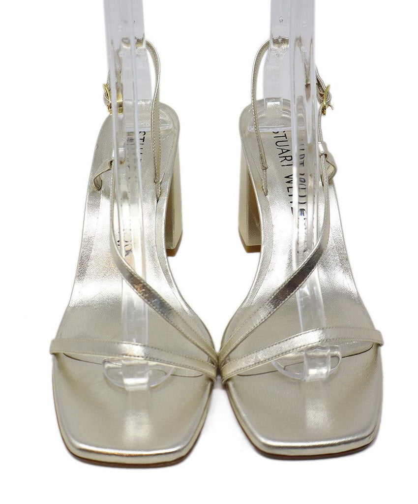 Stuart Weitzman Gold Leather Sandals sz 9 - Michael's Consignment NYC
