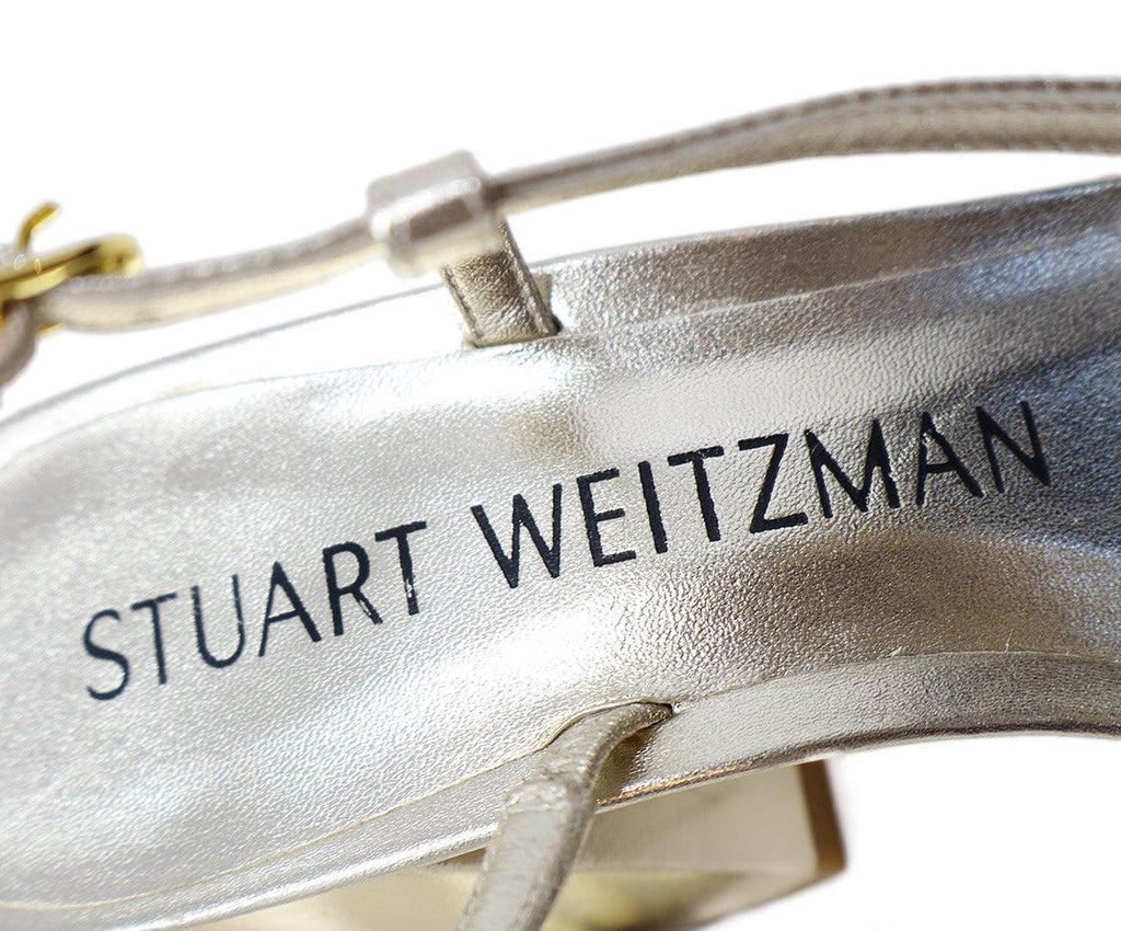 Stuart Weitzman Gold Leather Sandals sz 9 - Michael's Consignment NYC