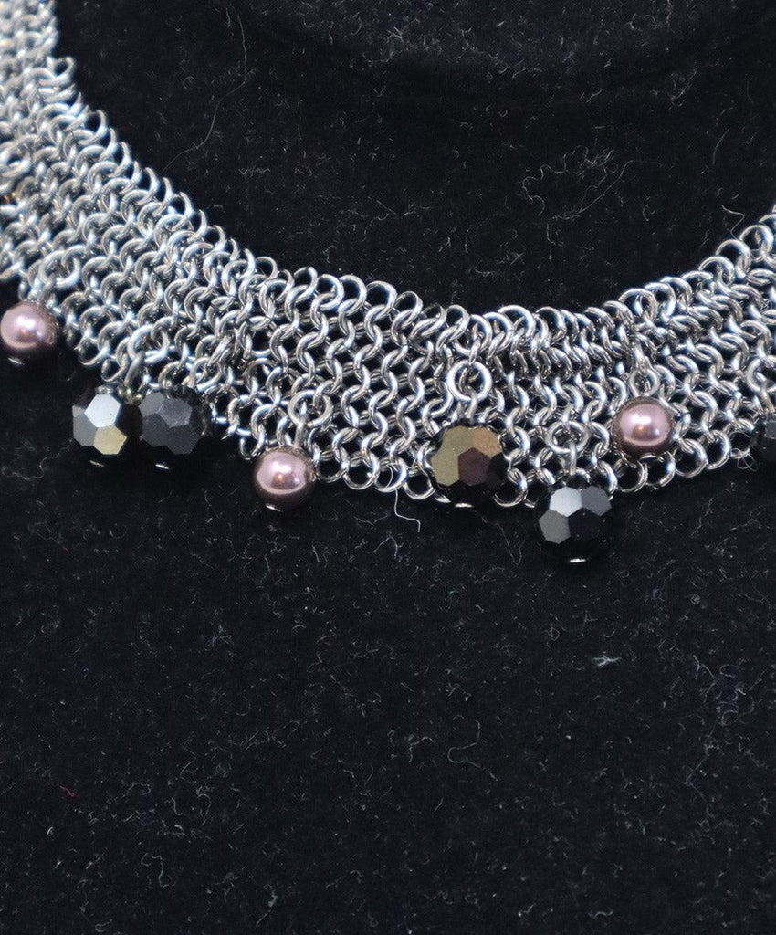 Swarovski Silver & Brown Collar Necklace - Michael's Consignment NYC