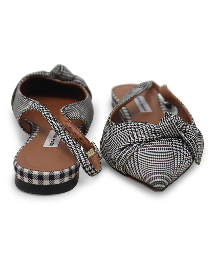 Tabitha Simmons B&W Plaid Satin Flats sz 6.5 - Michael's Consignment NYC