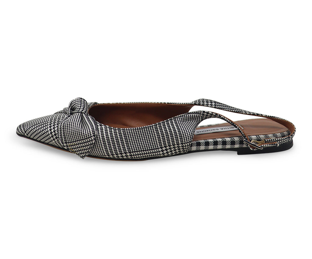 Tabitha Simmons B&W Plaid Satin Flats sz 6.5 - Michael's Consignment NYC