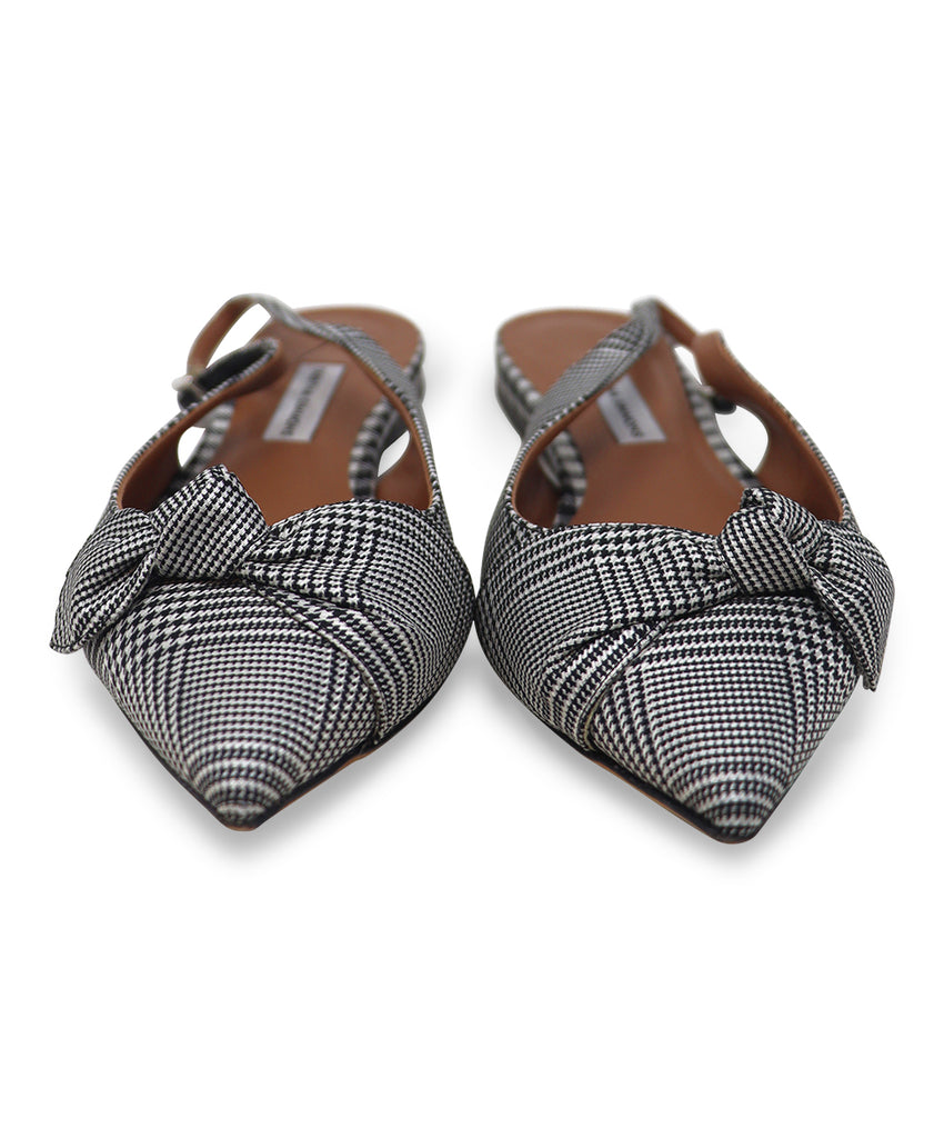 Tabitha Simmons B&W Plaid Satin Flats sz 6.5 - Michael's Consignment NYC