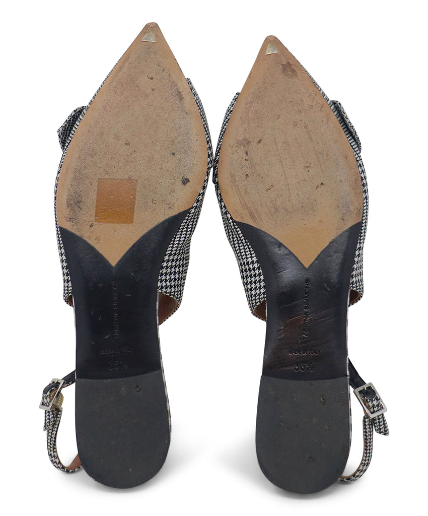Tabitha Simmons B&W Plaid Satin Flats sz 6.5 - Michael's Consignment NYC