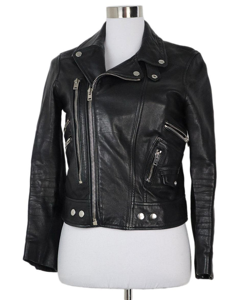 The Kooples Black Leather Motorcycle Jacket sz 4 - Michael's Consignment NYC