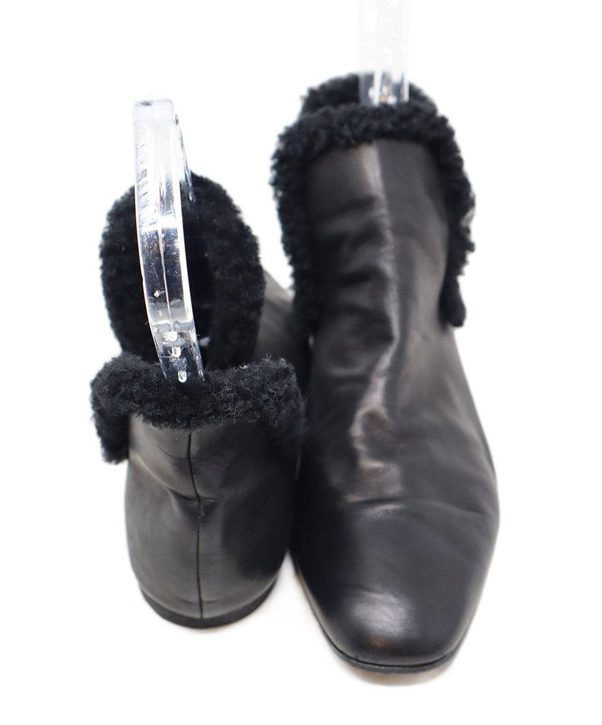 The Row Black Leather Shearling Booties sz 8 - Michael's Consignment NYC