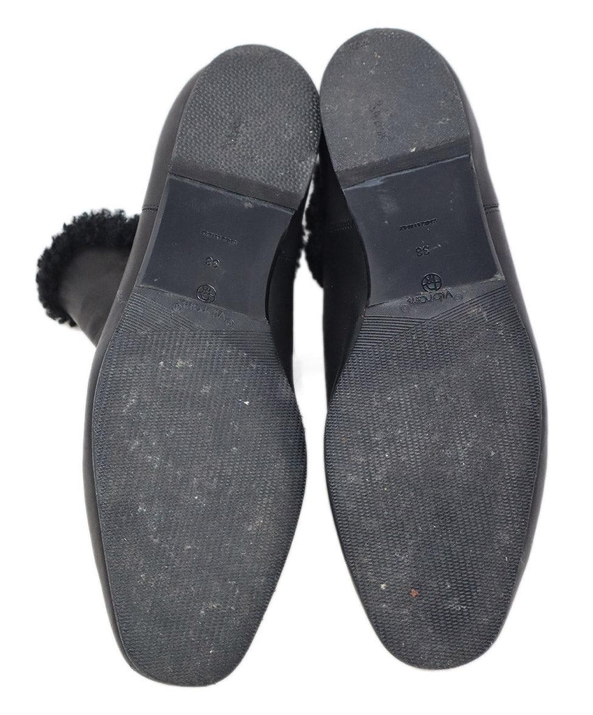 The Row Black Leather Shearling Booties sz 8 - Michael's Consignment NYC