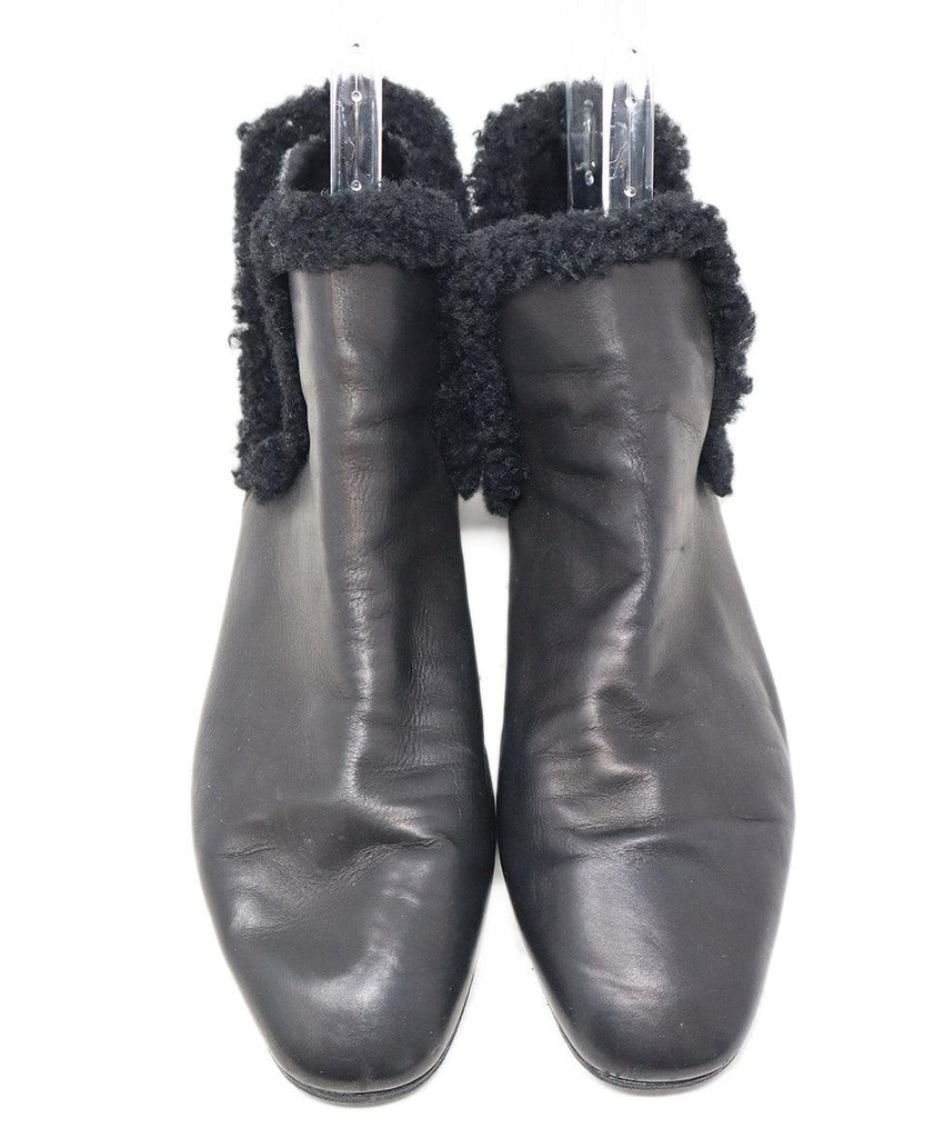 The Row Black Leather Shearling Booties sz 8 - Michael's Consignment NYC