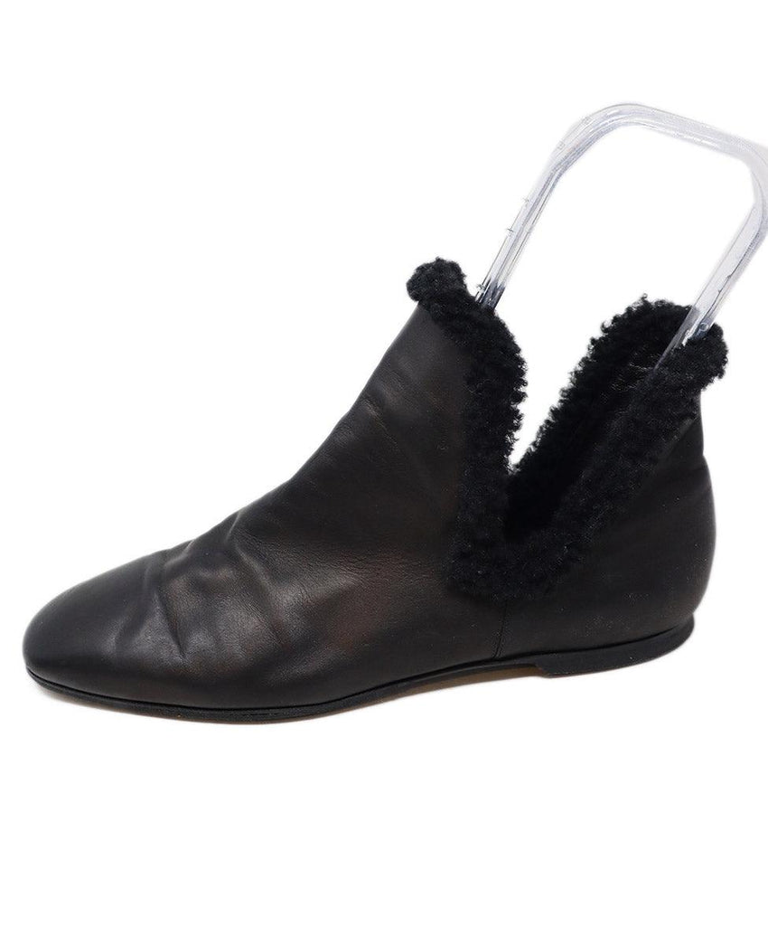 The Row Black Leather Shearling Booties sz 8 - Michael's Consignment NYC