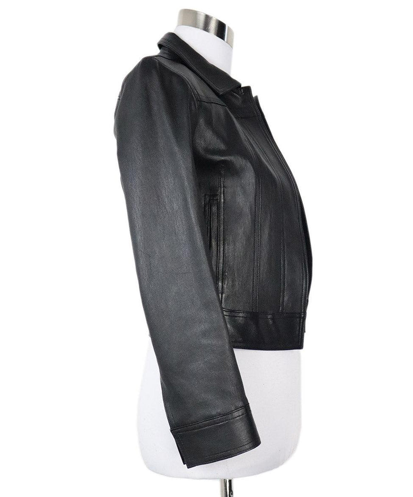 Theory Black Leather Jacket sz 0 - Michael's Consignment NYC