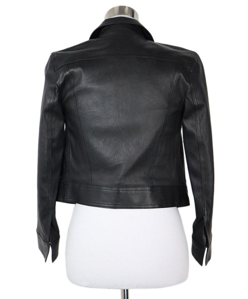 Theory Black Leather Jacket sz 0 - Michael's Consignment NYC