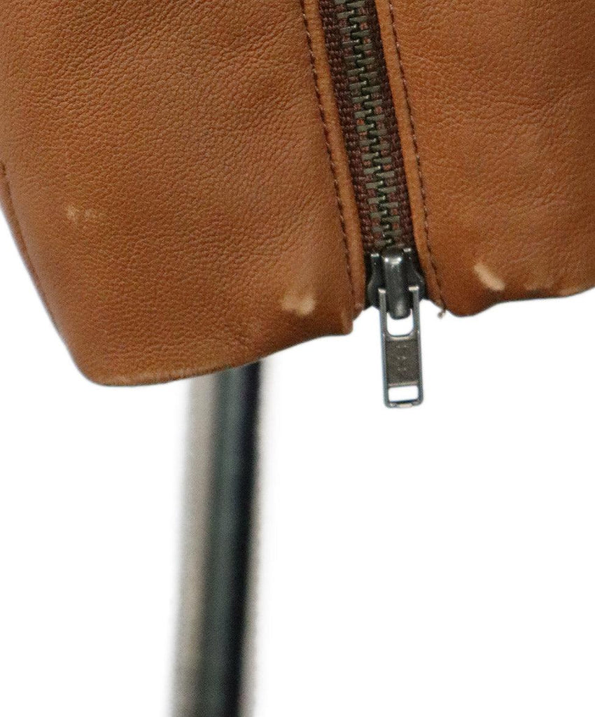 Theory Brown Leather Jacket sz 6 - Michael's Consignment NYC