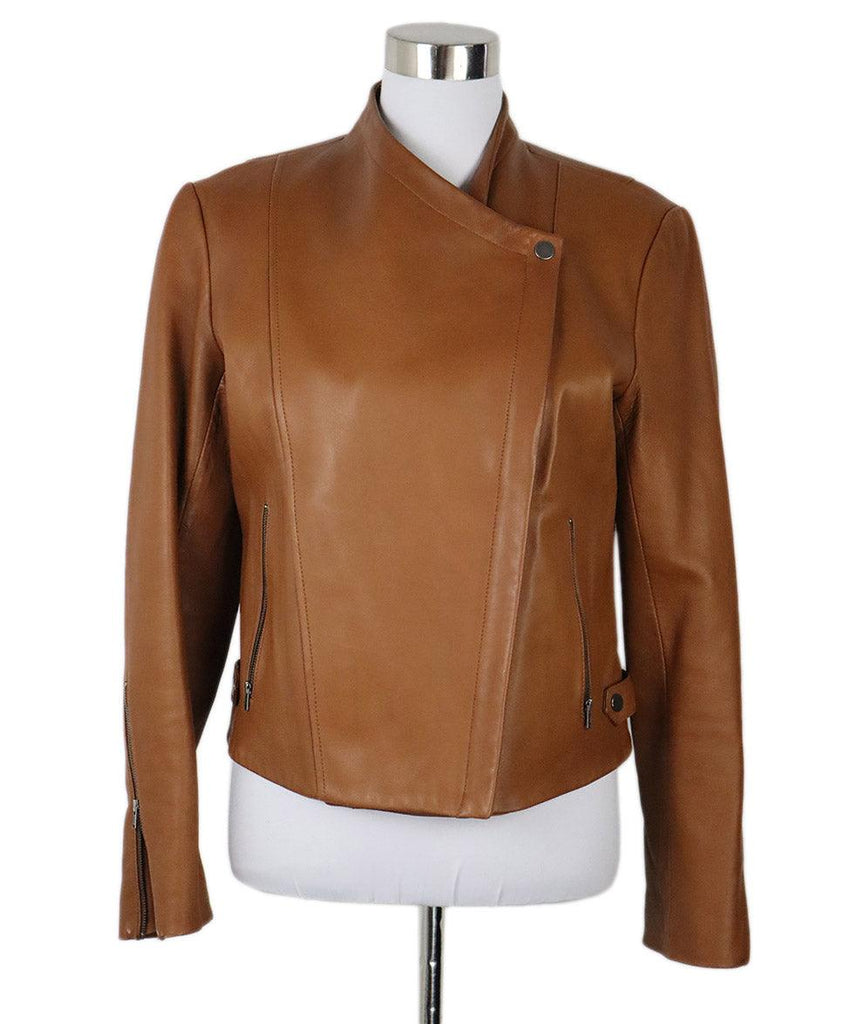 Theory Brown Leather Jacket sz 6 - Michael's Consignment NYC