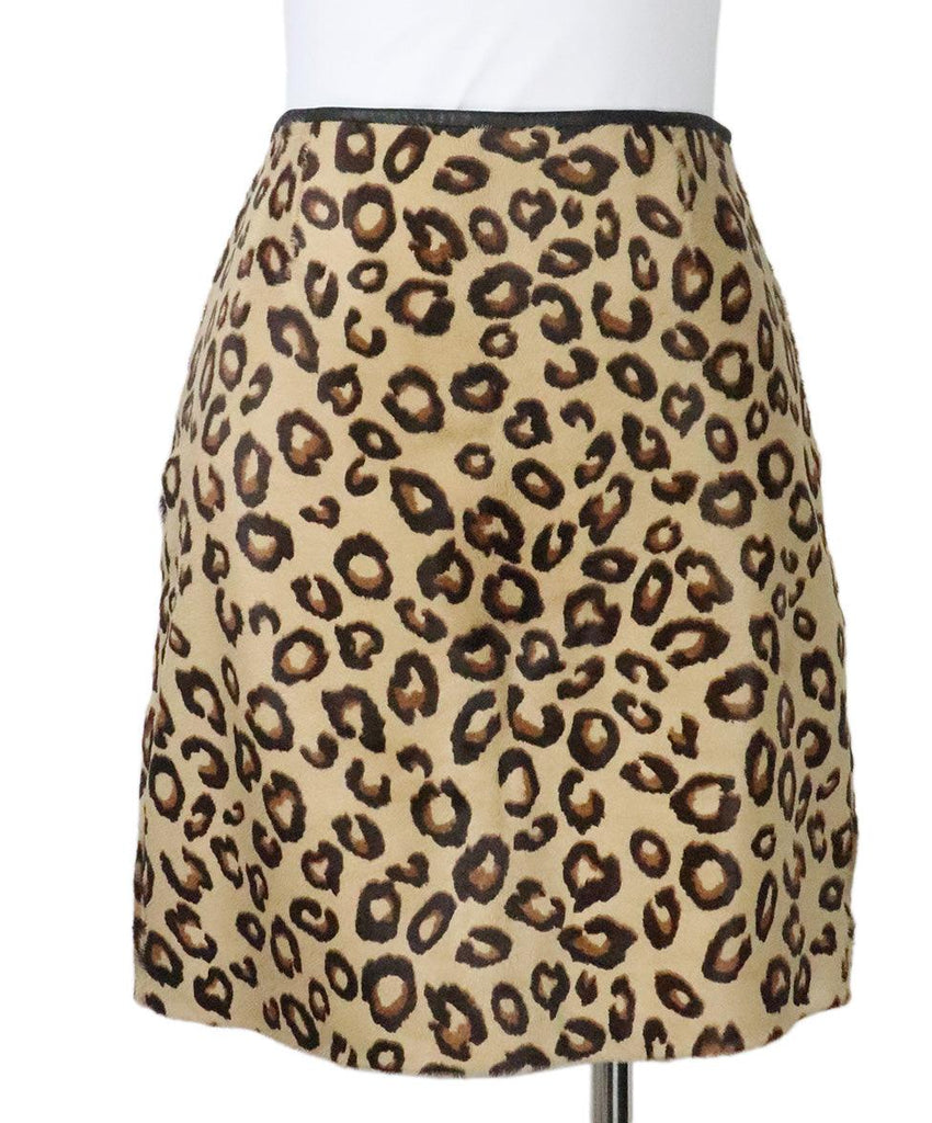 Theory Leopard Print Fur Mini Skirt sz 0 - Michael's Consignment NYC