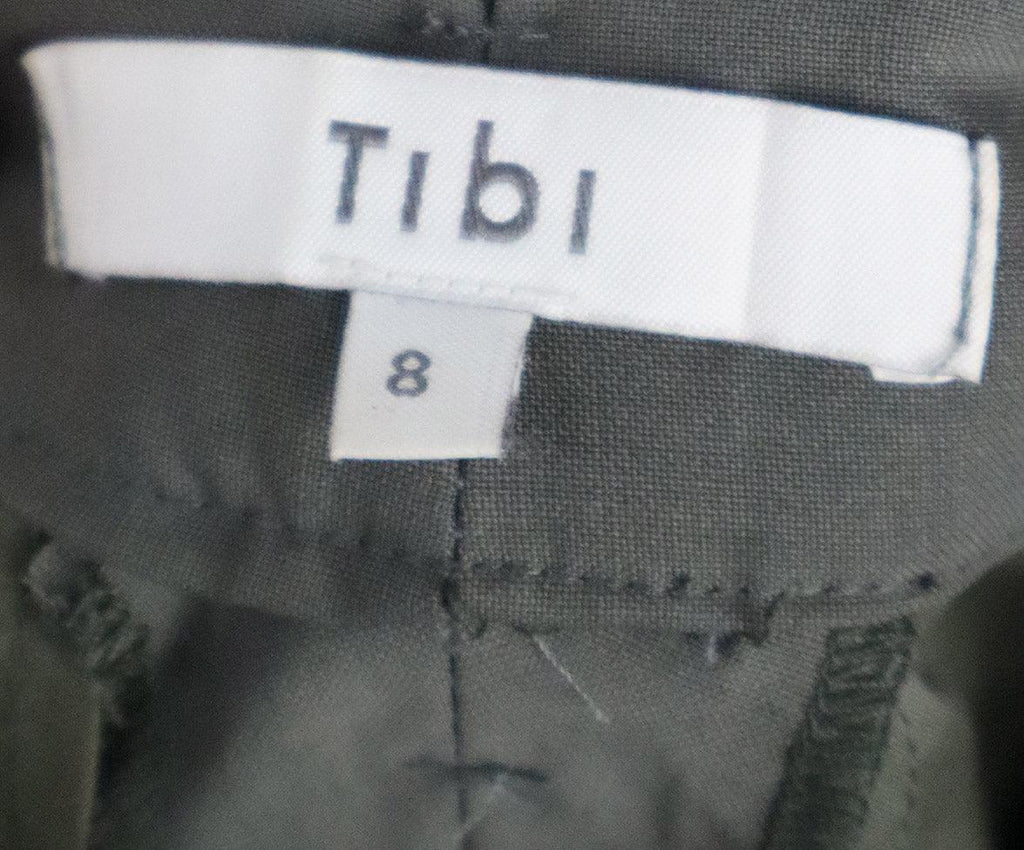 Tibi Grey Pants w/ Brown Faux Leather Detail sz 8 - Michael's Consignment NYC
