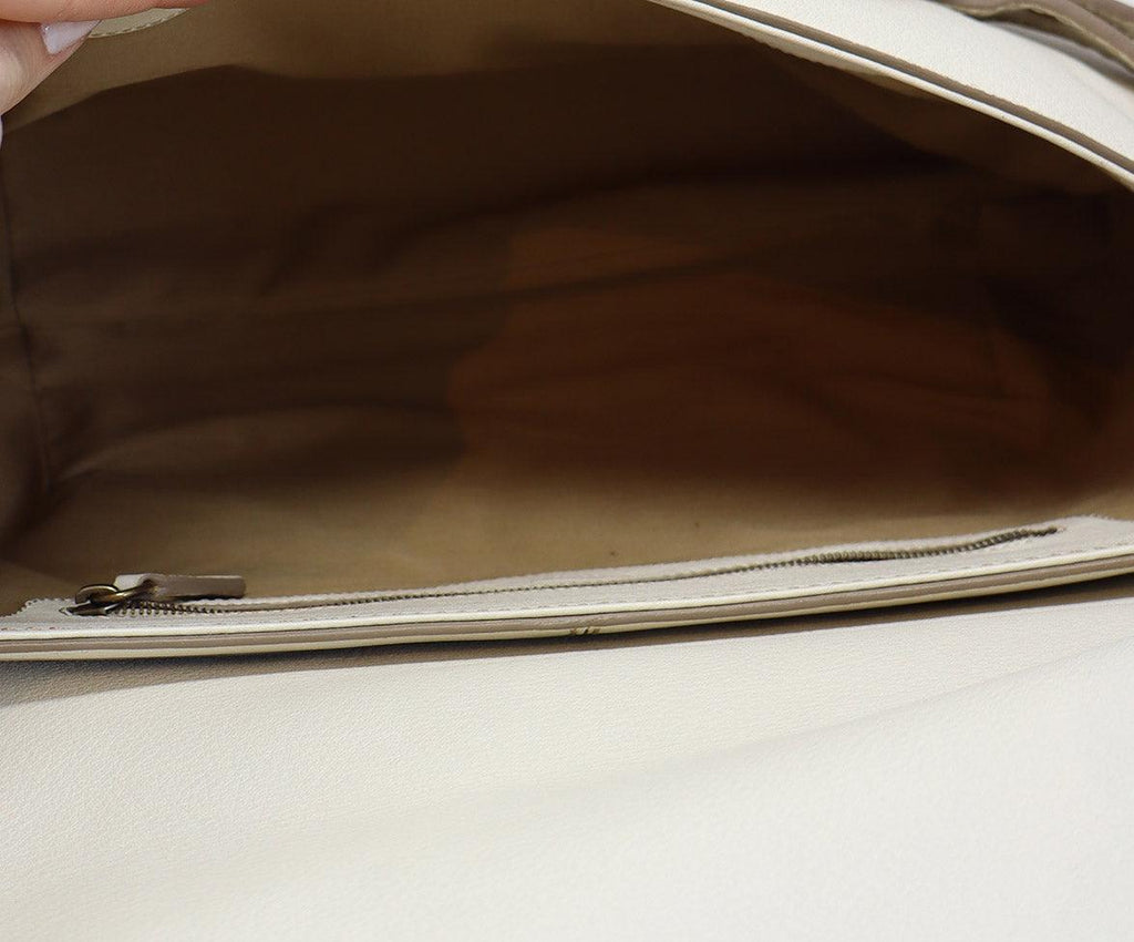 Tod's Bone White Leather Shoulder Bag - Michael's Consignment NYC