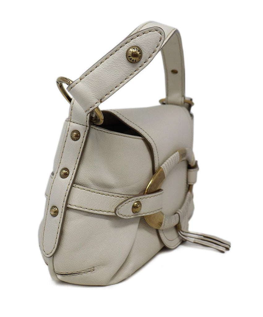 Tod's Bone White Leather Shoulder Bag - Michael's Consignment NYC