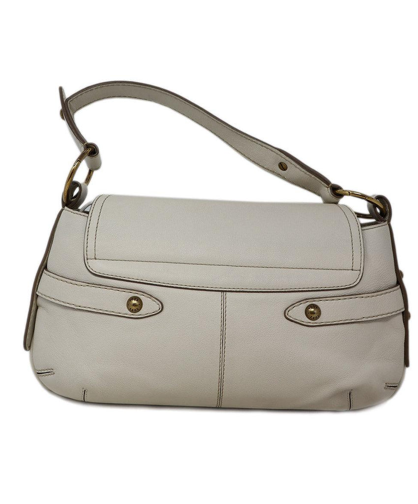 Tod's Bone White Leather Shoulder Bag - Michael's Consignment NYC