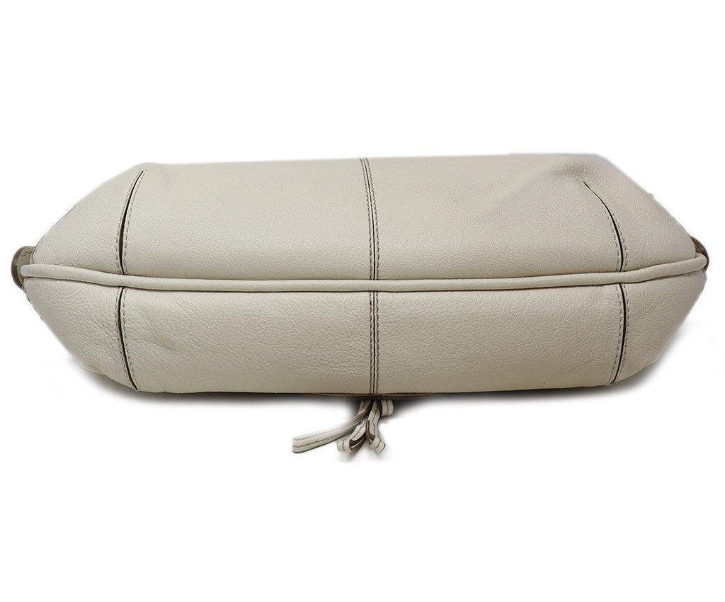 Tod's Bone White Leather Shoulder Bag - Michael's Consignment NYC