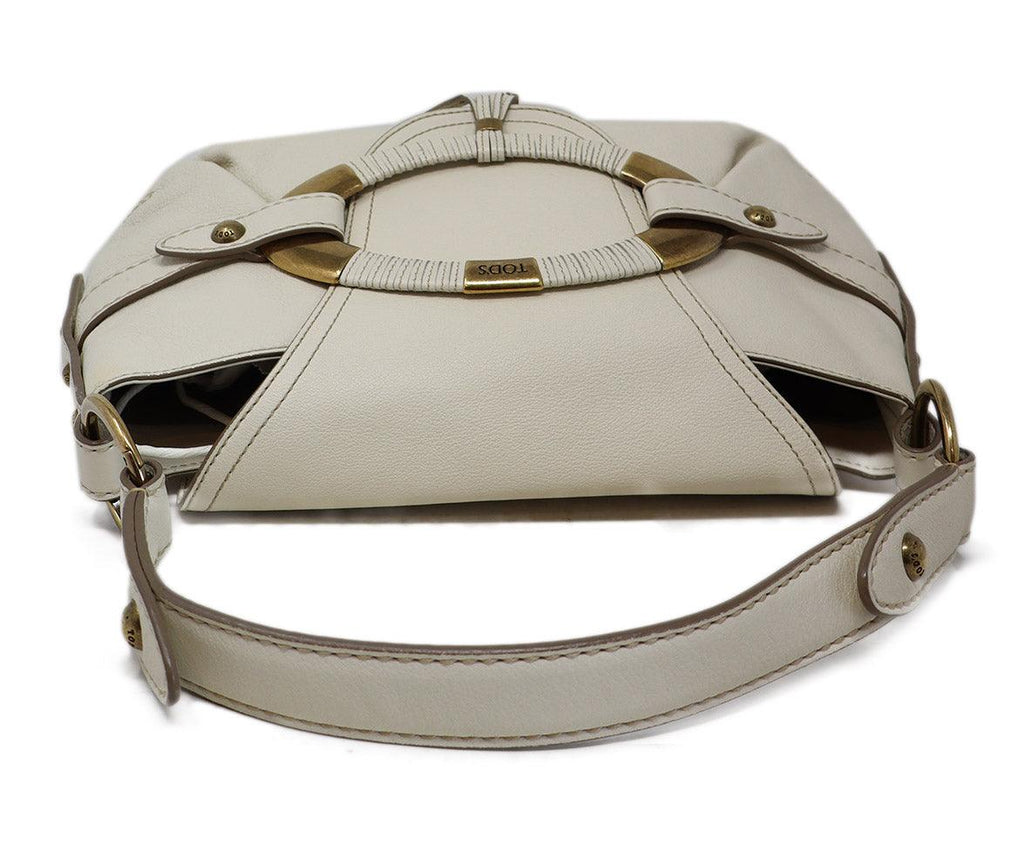 Tod's Bone White Leather Shoulder Bag - Michael's Consignment NYC