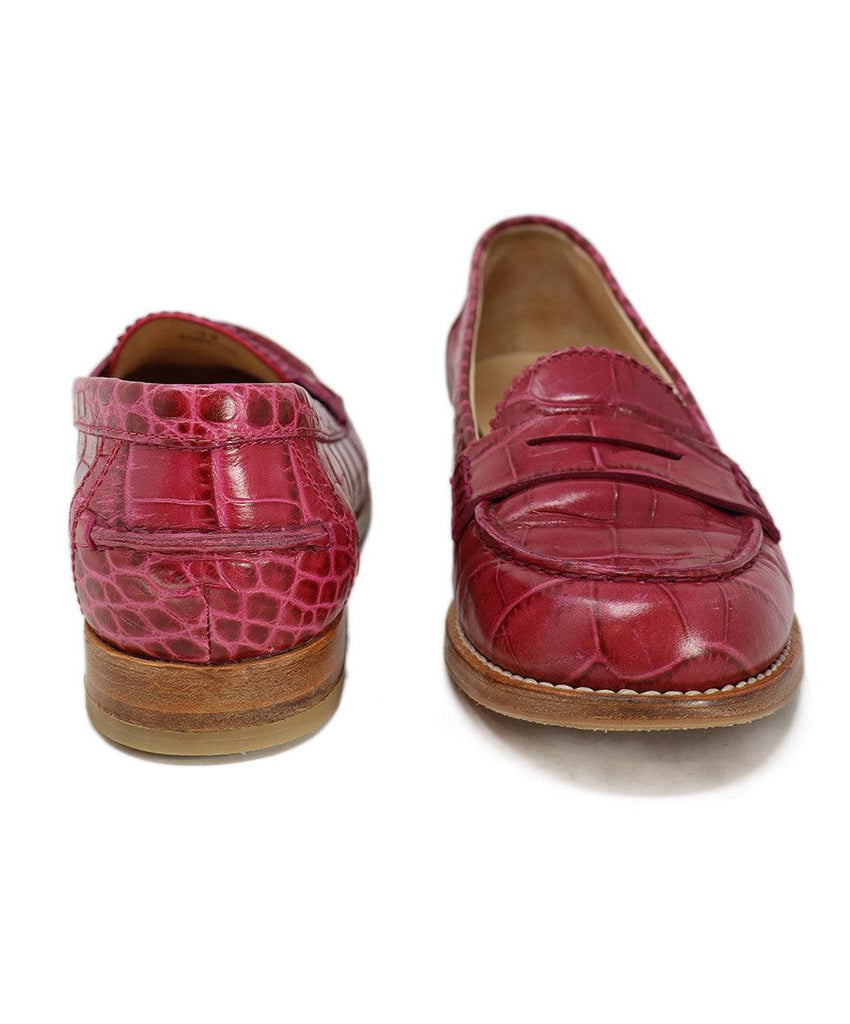 Tod's Fuchsia Crocodile Leather Loafers sz 7 - Michael's Consignment NYC